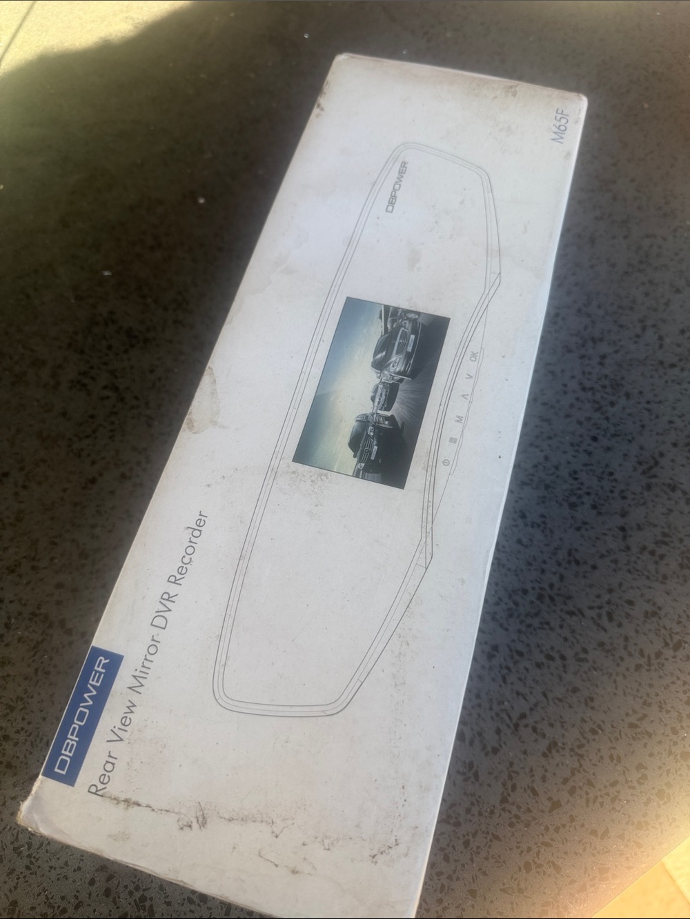 DBPower M65F Rear View Mirror DVR Recorder new damaged box